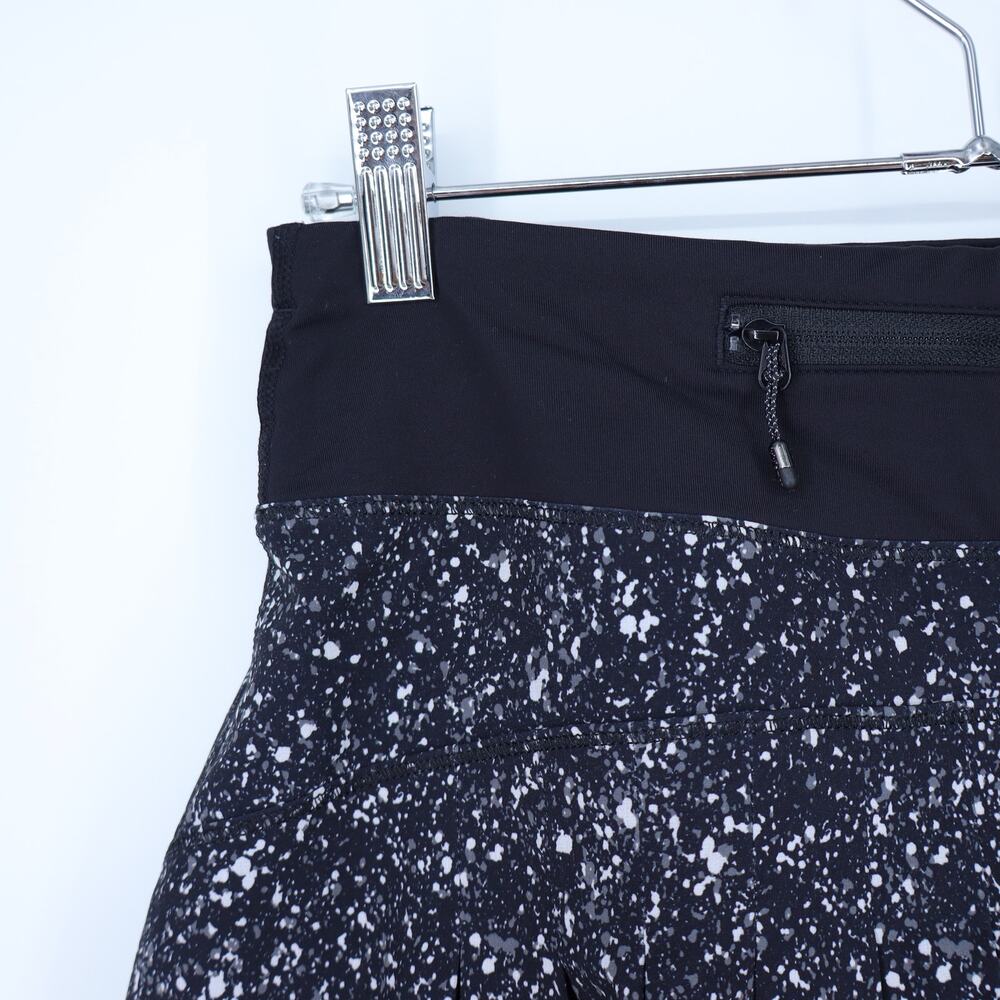 Lululemon Splatter White Circuit Breaker Skort Black Activewear Skirt Women's 4 - Picture 7 of 9